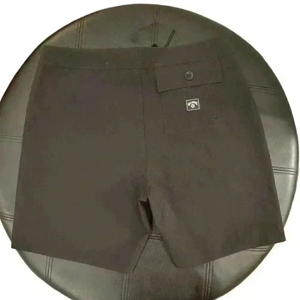 Billabong Men's Black Board Shorts/Swim Trunks  w a Pocket & Logo Patch